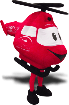 LONDON AIR AMBULANCE HELICOPTER MASCOT COSTUME