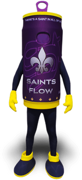 SAINTS FLOW CAN DRINK MASCOT COSTUME