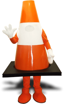 TRAFFIC CONE MASCOT COSTUME